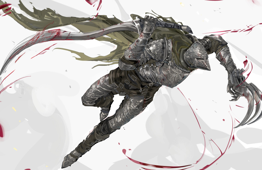 1other, absurdres, ambiguous_gender, armor, blood, bloodhound_knight, boots, breastplate
