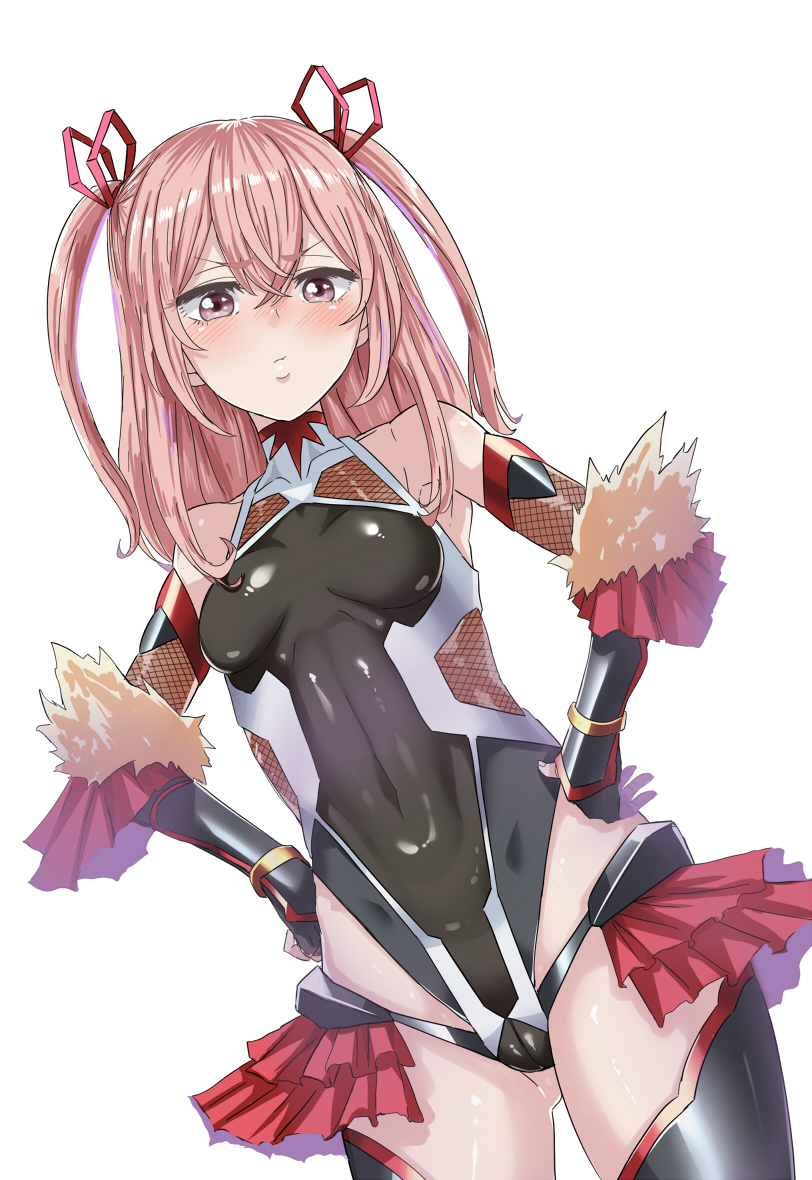 1girl, bare_shoulders, black_gloves, black_legwear, breasts, cosplay, covered_navel, elbow_gloves