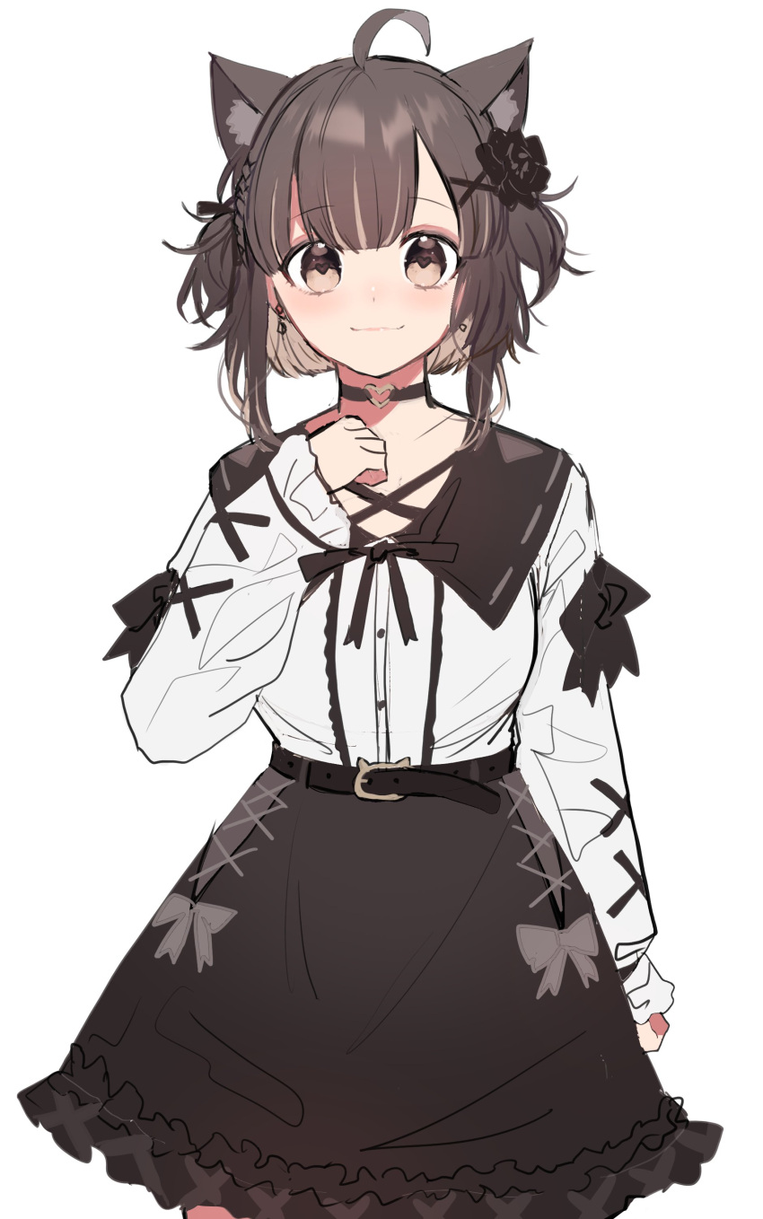 1girl, absurdres, animal_ears, annin_miru, annin_miru_channel, bangs, belt, black_belt