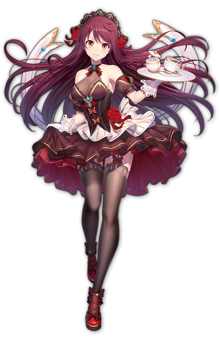 1girl, artist_request, black_bow, bow, choker, coffee, coffee_cup, cup