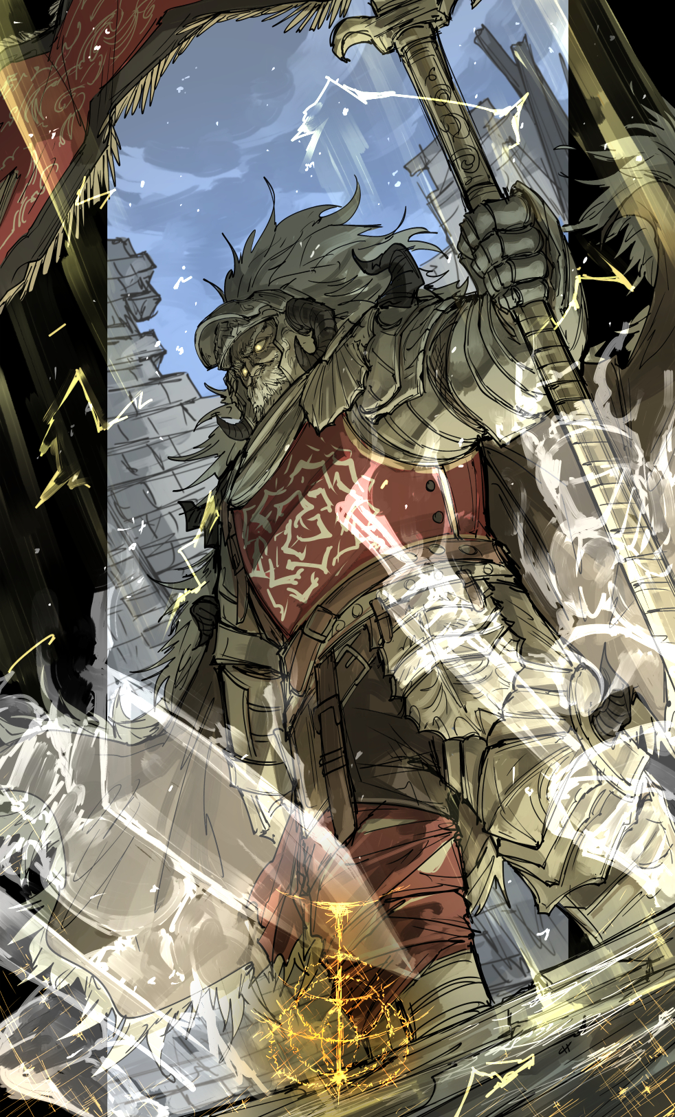 3boys, arm_armor, armor, beard, belt, boots, commander_niall_(elden_ring), elden_ring
