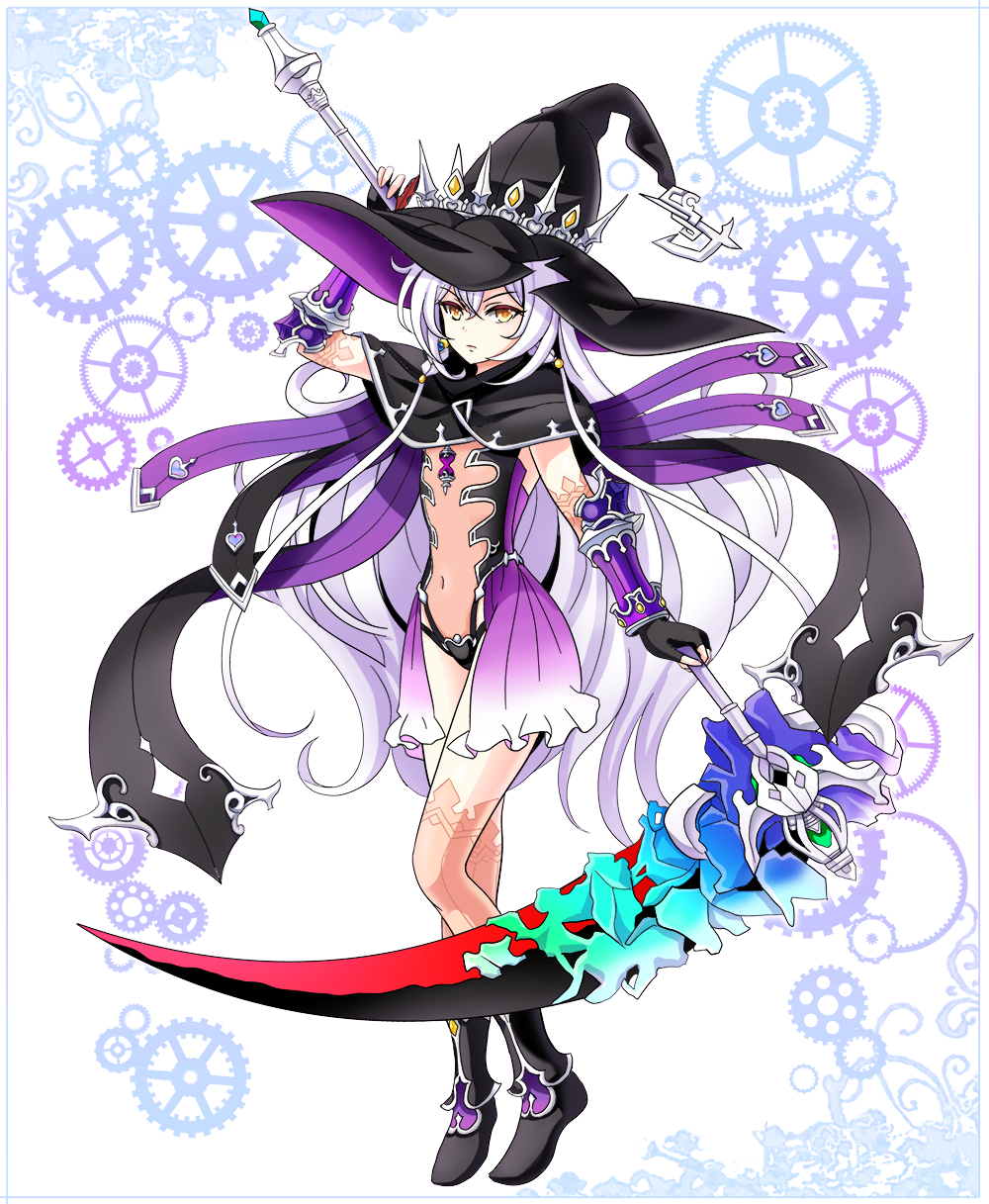 1girl, boots, breasts, commentary_request, fingerless_gloves, full_body, gauntlets, gears