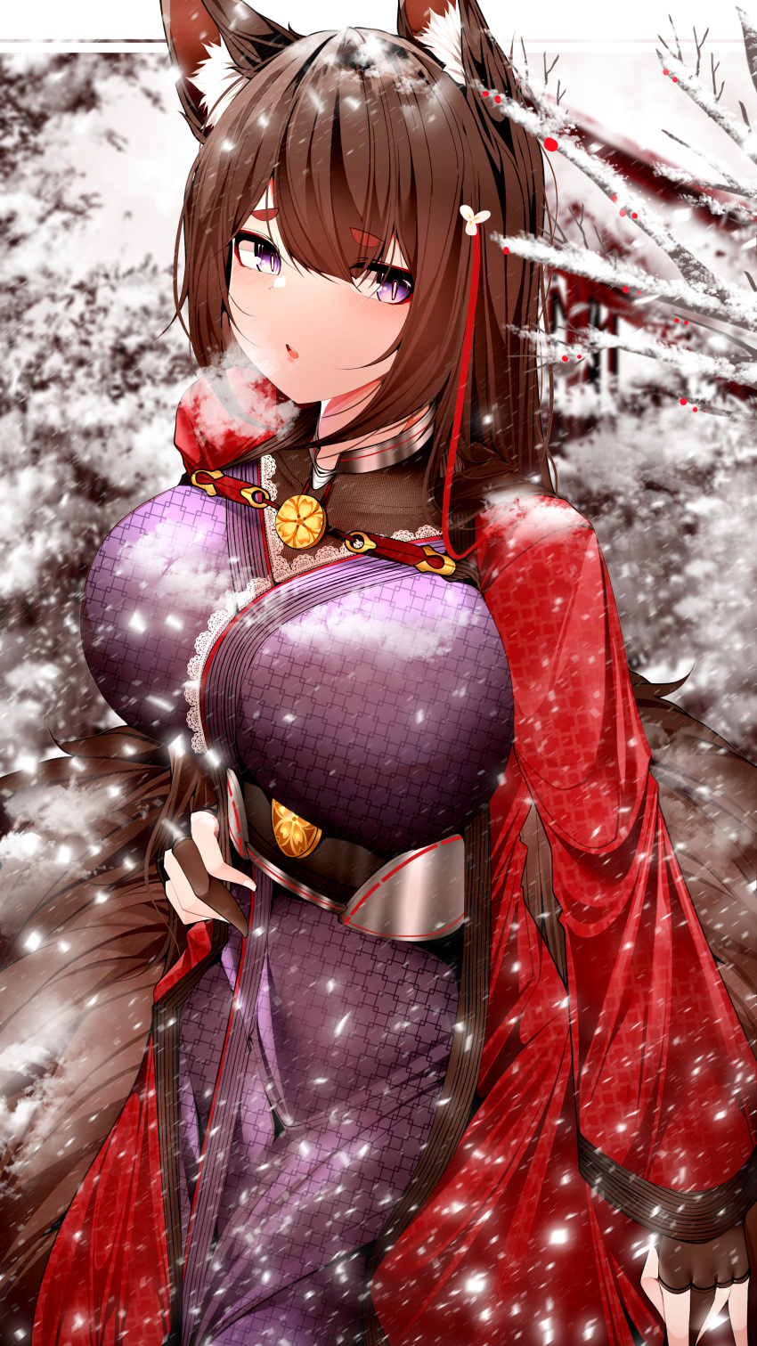 1girl, absurdres, amagi_(azur_lane), animal_ear_fluff, animal_ears, azur_lane, breasts, brown_gloves