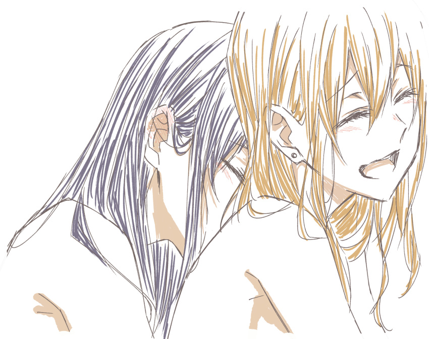 2girls, ^_^, aihara_mei, aihara_yuzu, black_hair, blush, brown_hair, citrus_(saburouta)