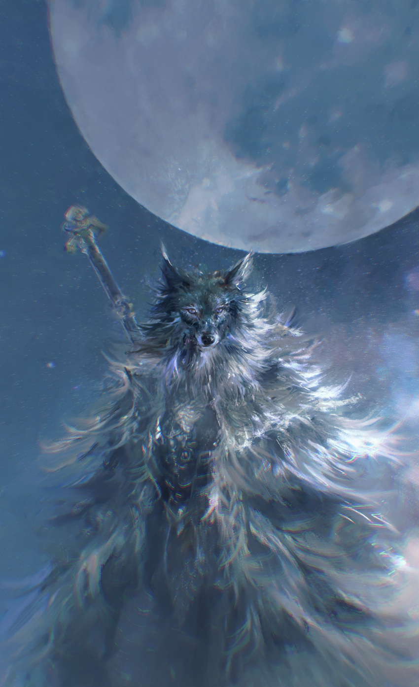 1boy, absurdres, animal_head, armor, blaidd_the_half-wolf, breastplate, cloak, closed_mouth