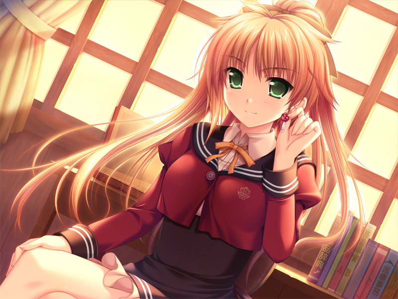 1girl, alpha_(yukai_na_nakamatachi), arisa_crain_femiluna, backlighting, bangs, black_sailor_collar, black_skirt, blonde_hair