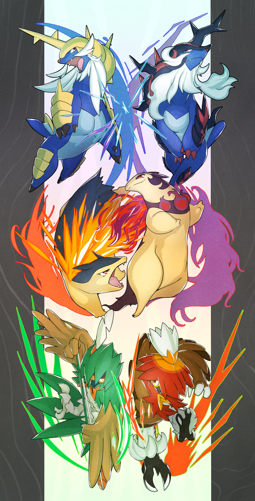 absurdres, arrow_(projectile), beak, beard, clash, claws, decidueye, facial_hair