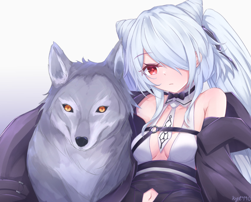 1girl, azur_lane, bare_shoulders, black_jacket, breasts, clothing_cutout, cocktail_dress, dress