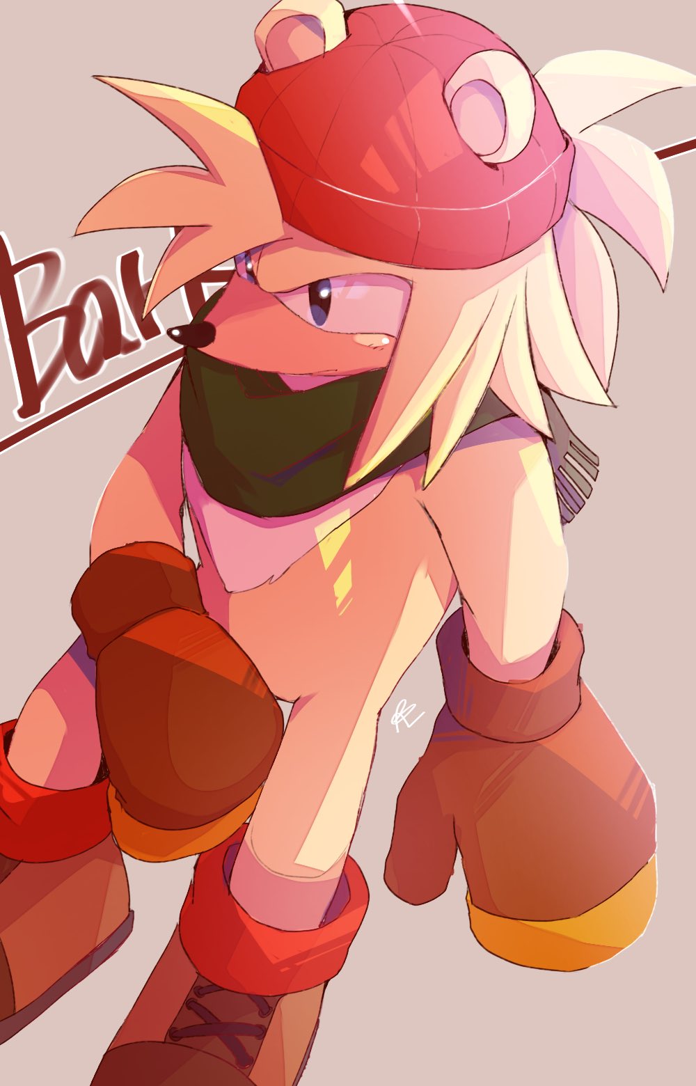 1boy, bark_the_polar_bear, brown_gloves, character_name, cross-laced_footwear, furry, furry_male, gloves