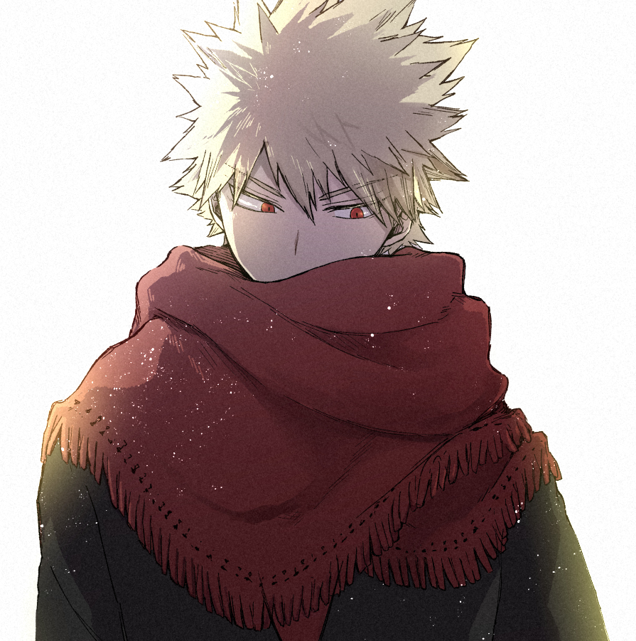 1boy, bakugou_katsuki, black_coat, blonde_hair, boku_no_hero_academia, cho_mo_futoshi, coat, covered_mouth