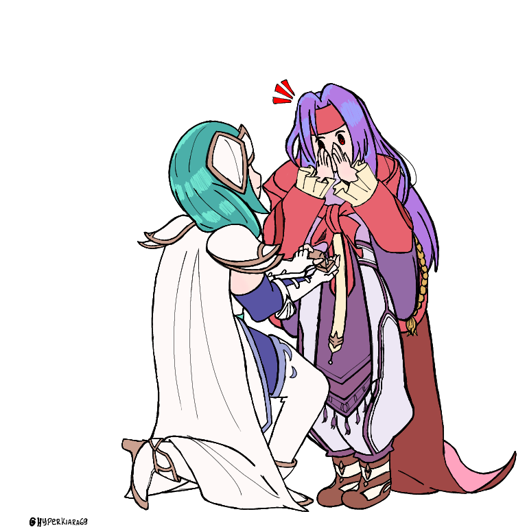 2girls, aqua_hair, armor, boots, cape, couple, fire_emblem, fire_emblem:_path_of_radiance