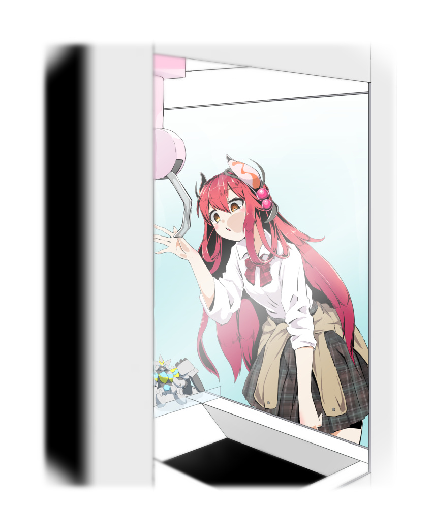 1girl, absurdres, against_glass, alternate_costume, bangs, bow, bowtie, brown_eyes