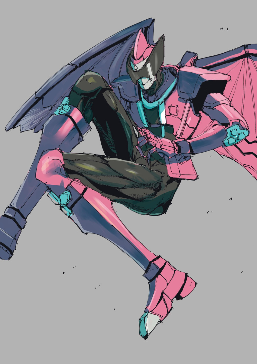 1boy, armor, avataro_sentai_donbrothers, bird, bird_wings, black_pants, boots, commentary_request