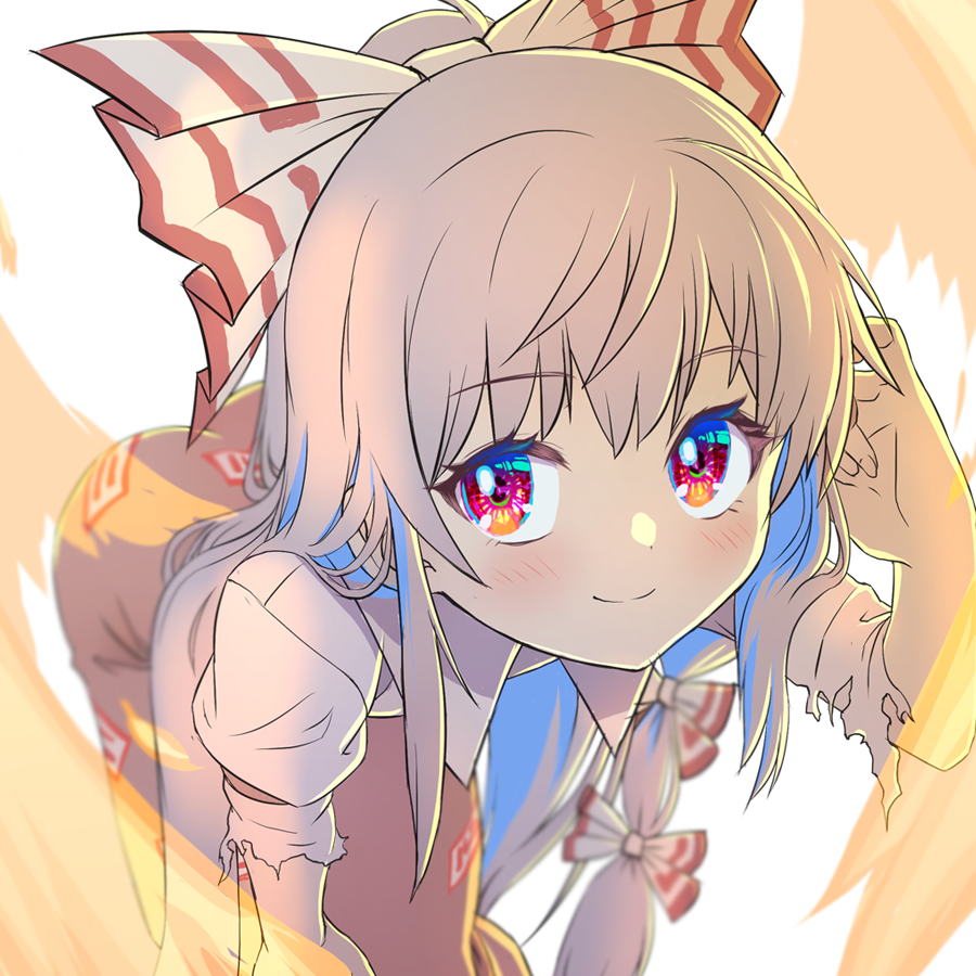 1girl, ass, bangs, bent_over, blurry, blush, bow, depth_of_field