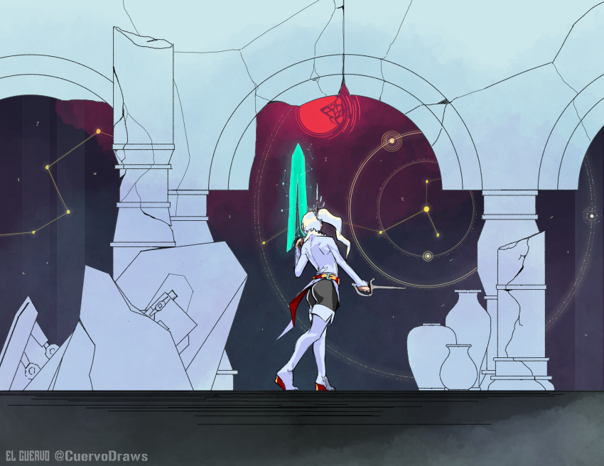 bloodborne, constellation, el_cuervo, highres, moon, moonlight_greatsword, night, night_sky