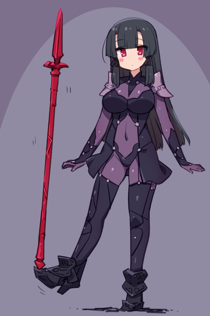 1girl, armor, black_hair, bodysuit, breasts, commission, cosplay, covered_navel