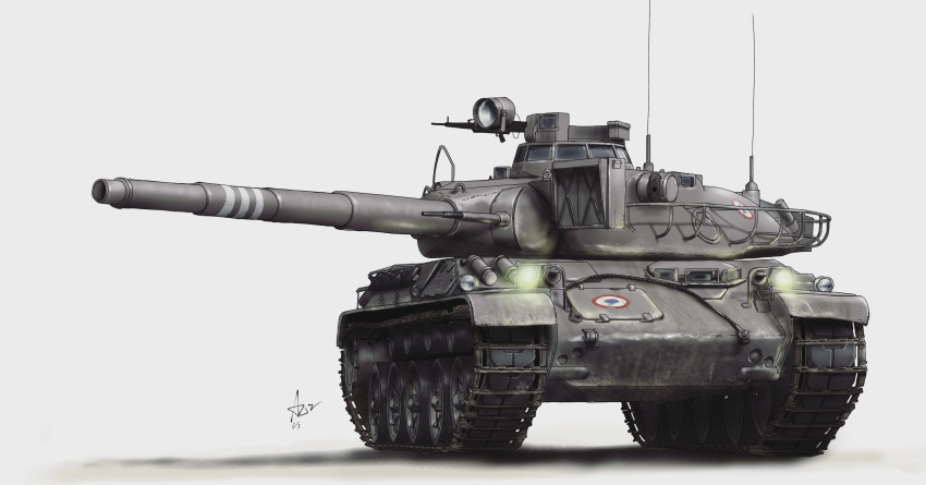 absurdres, amx-30b, camouflage, french_army, ground_vehicle, highres, konnpeto, military
