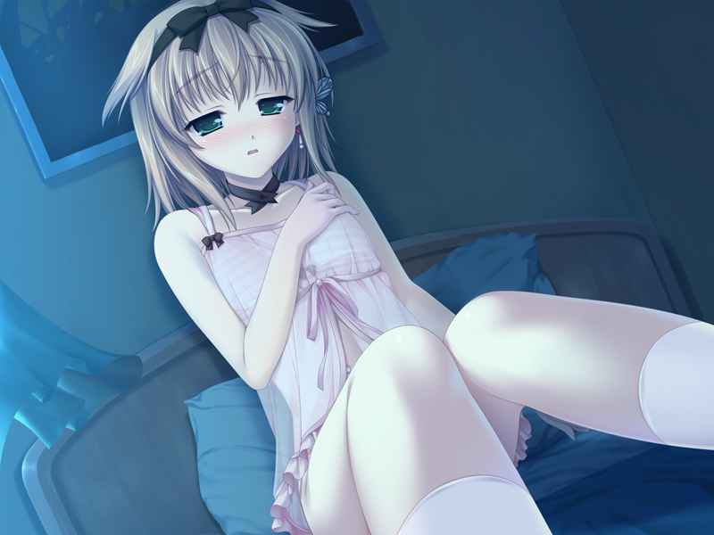1girl, against_wall, alpha_(yukai_na_nakamatachi), bangs, black_bow, black_choker, black_hairband, blonde_hair