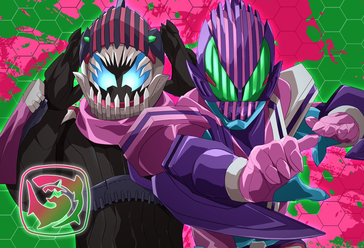2boys, animal_hood, arm_blade, armor, blade, blue_eyes, commentary_request, dual_wielding