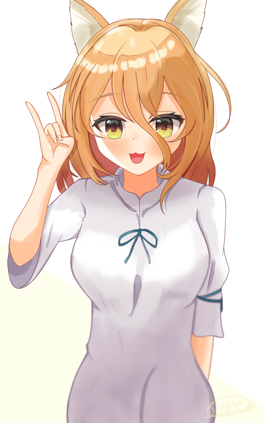 1girl, absurdres, animal_ears, artist_name, bangs, blush, bow, breasts