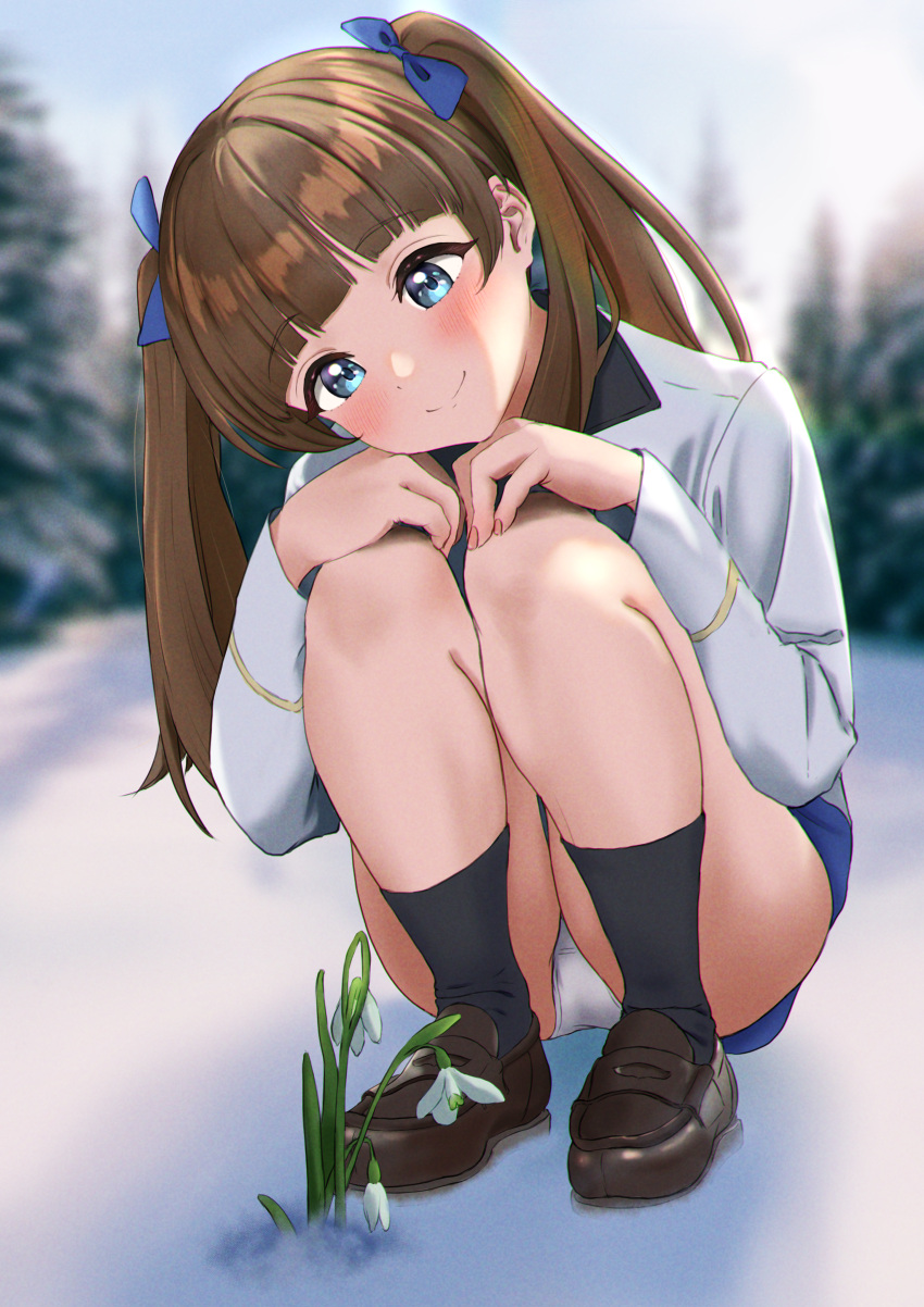 1girl, absurdres, blue_eyes, blush, brave_witches, brown_hair, closed_mouth, eyebrows_visible_through_hair