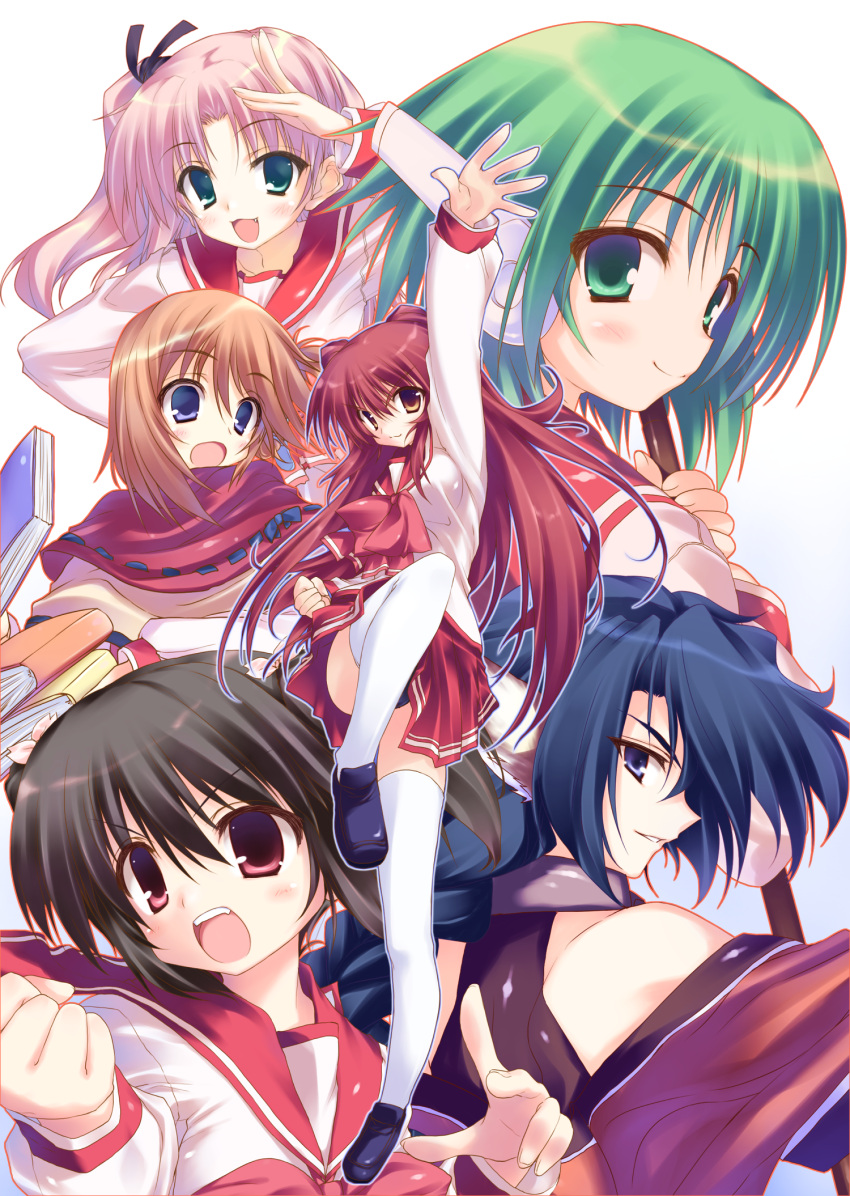 6+girls, :3, android, animal_ears, bad_id, bad_pixiv_id, bare_shoulders, black_footwear