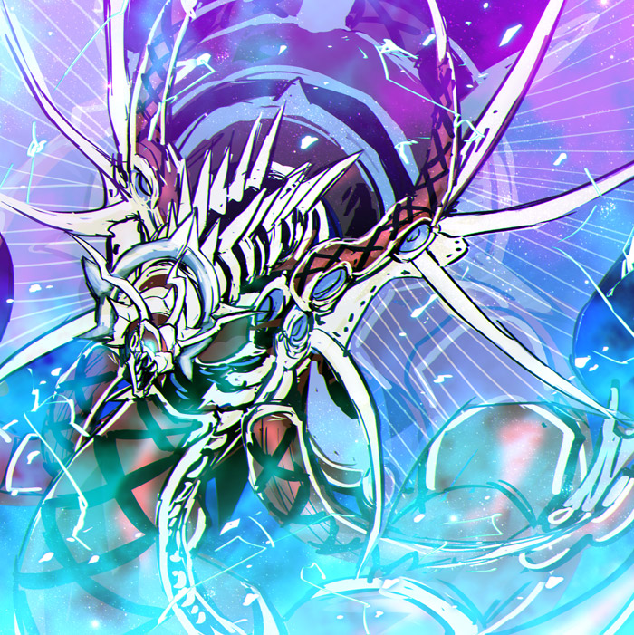 1other, blue_fire, bone, duel_monster, exoskeleton, fire, ikd, infernoid, infernoid_nehemoth, transparent_wings, yu-gi-oh!, yu-gi-oh!_duel_monsters