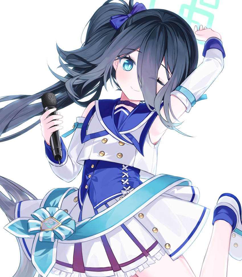 1girl, arisu_(blue_archive), bangs, black_hair, blue_archive, blue_eyes, bow, choker