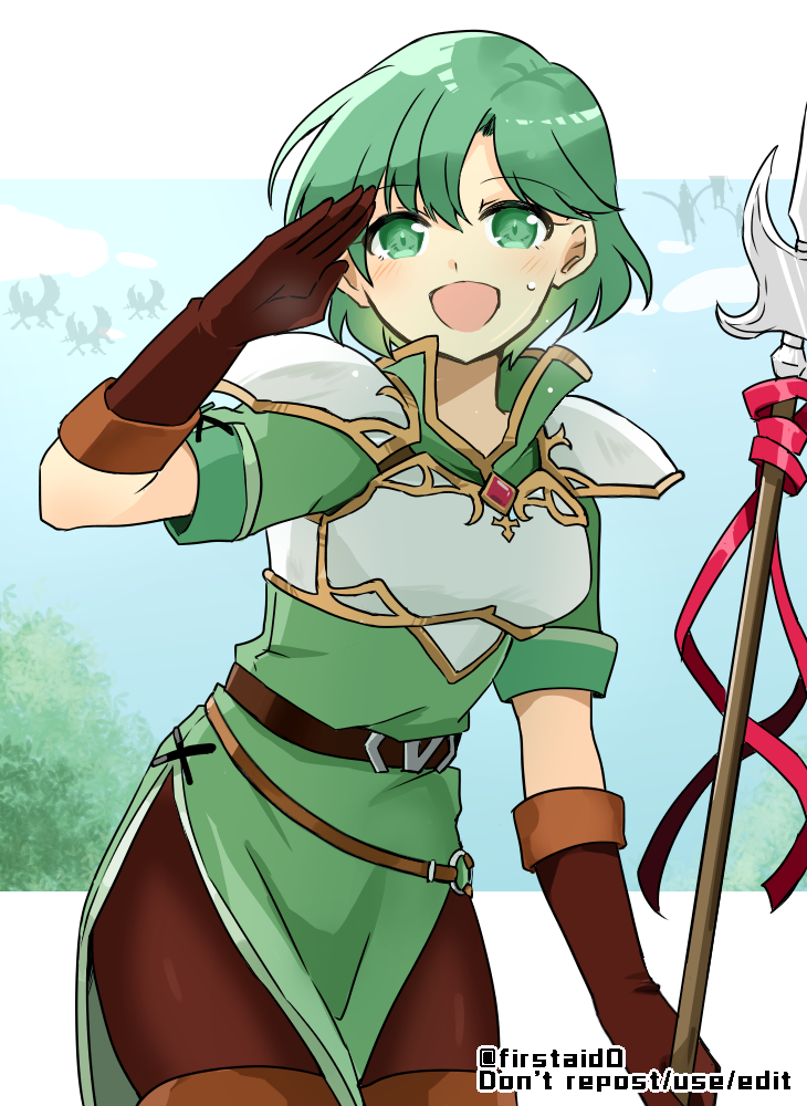 1girl, :d, armor, bangs, belt, boots, breastplate, brown_gloves