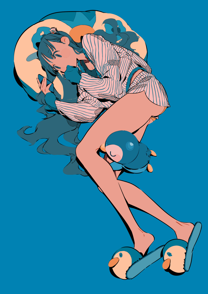 1girl, absurdres, aqua_eyes, aqua_hair, bangs, blush_stickers, cellphone, character_hair_ornament