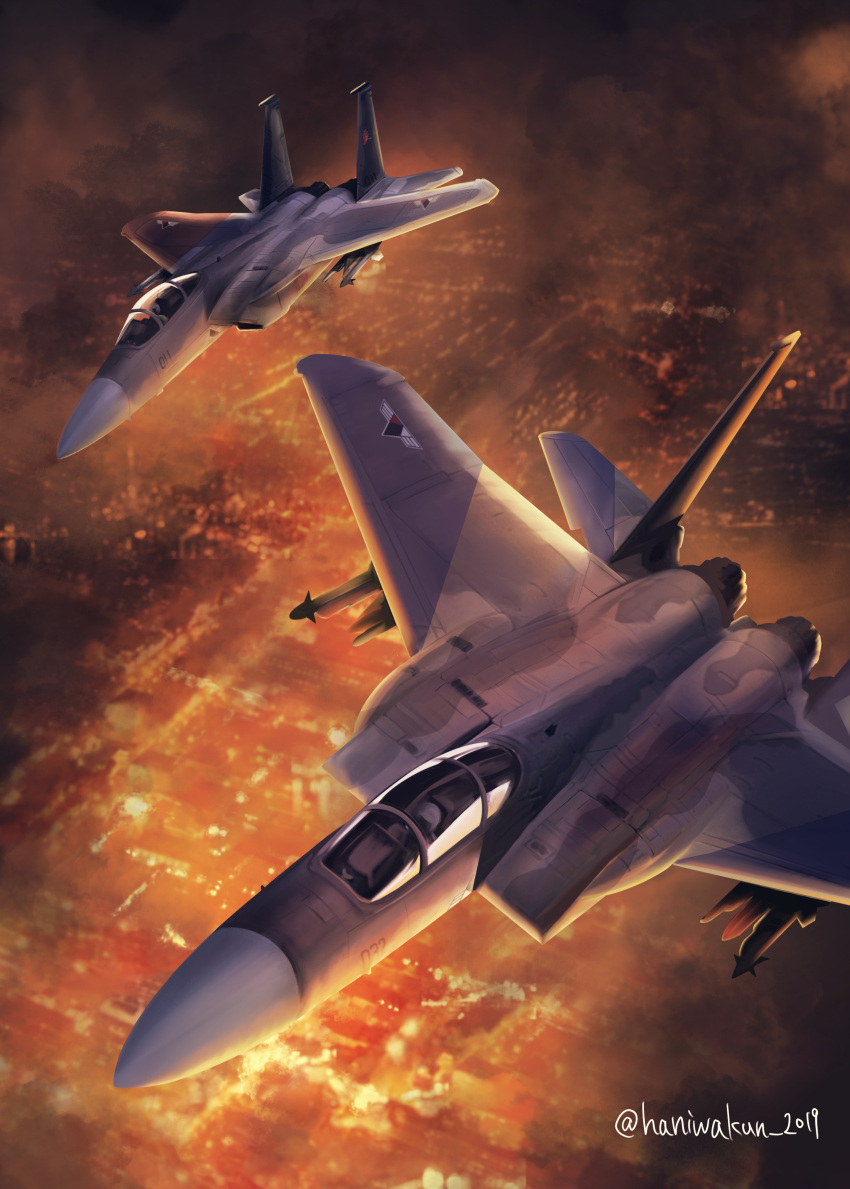 2boys, absurdres, ace_combat, ace_combat_zero, aim-9_sidewinder, aircraft, airplane, artist_name