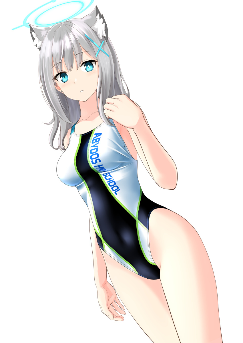 1girl, absurdres, animal_ear_fluff, bangs, blue_archive, blue_eyes, breasts, clothes_writing