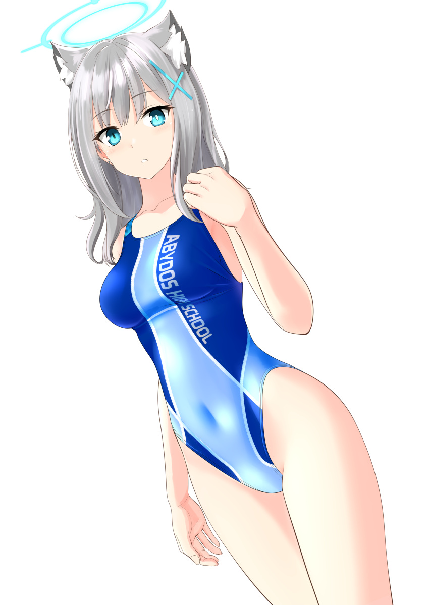 1girl, absurdres, animal_ear_fluff, bangs, blue_archive, blue_eyes, blue_swimsuit, breasts