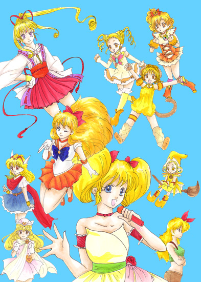 6+girls, akazukin_chacha, bishoujo_senshi_sailor_moon, long_hair, monkey_ears, monkey_girl, multiple_girls, nurse_angel_ririka_sos
