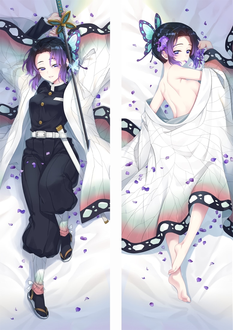 1girl, arms_up, back, bangs, barefoot, bed_sheet, belt, black_hair