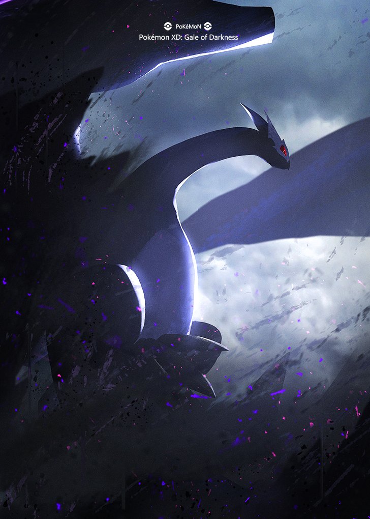 clouds, cloudy_sky, corruption, dark_persona, darkness, giant, long_neck, lugia, otsumami_(bu-bu-heaven), pokemon, pokemon_(creature), pokemon_(game), pokemon_xd, red_eyes, shadow_lugia, sky