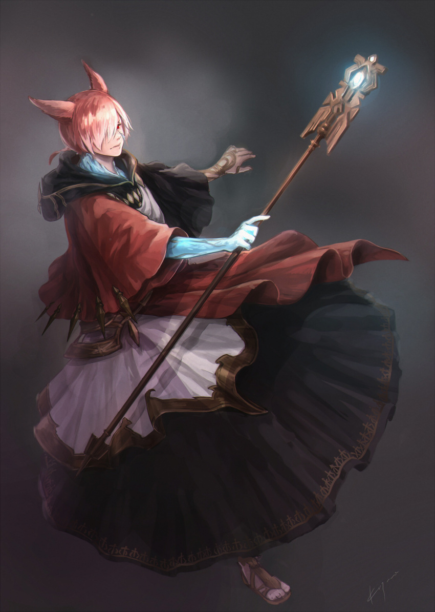1boy, animal_ears, bangs, cat_ears, commentary, crystal, crystal_exarch, final_fantasy