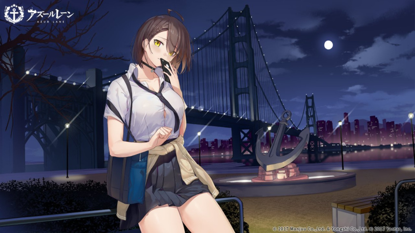 1girl, ahoge, artist_name, artist_request, azur_lane, bag, baltimore_(after-school_ace)_(azur_lane), baltimore_(azur_lane)