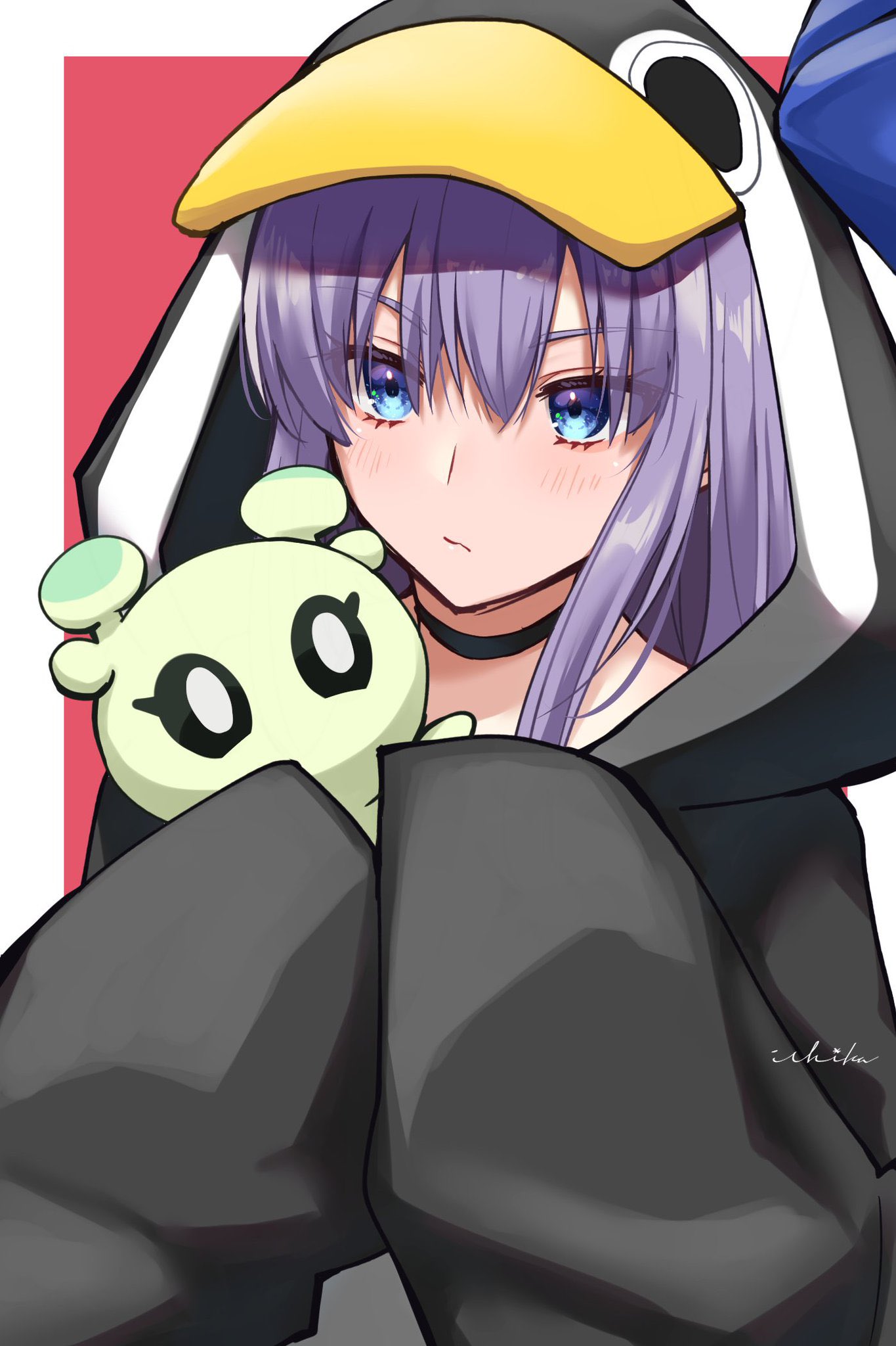 1girl, animal_hood, blue_eyes, choker, fate/grand_order, fate_(series), highres, hood