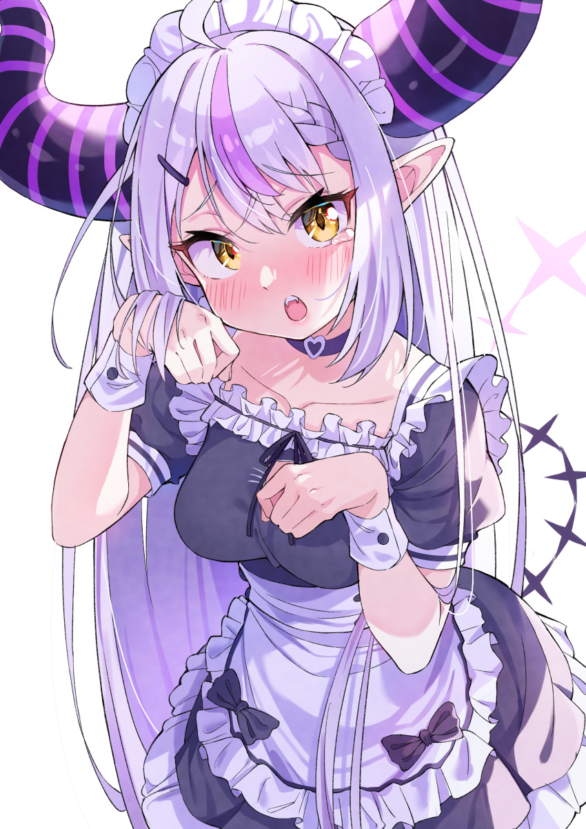 1girl, absurdres, ahoge, blush, braid, breasts, choker, collarbone