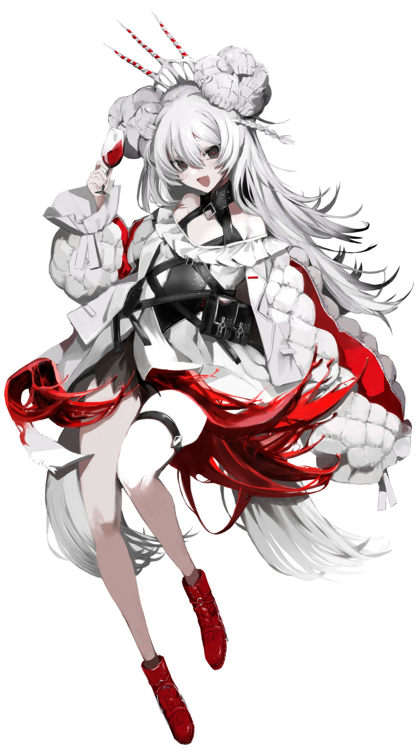 1girl, absurdres, ambiguous_red_liquid, bare_shoulders, belt_pouch, black_eyes, black_hair, blood