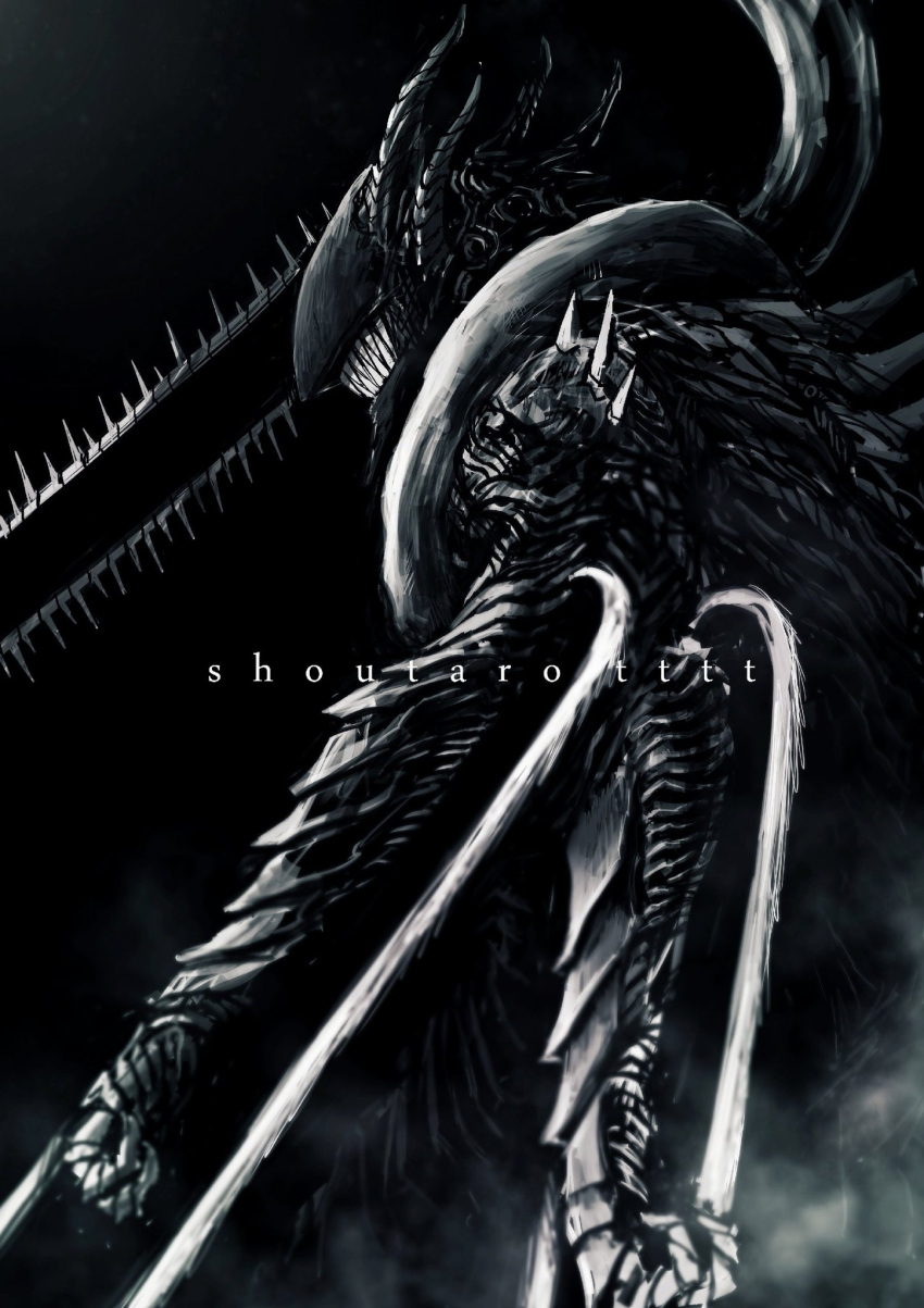 1boy, artist_name, black_background, chainsaw, chainsaw_devil, chainsaw_man, demon, demon_boy