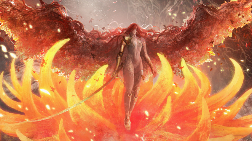 1girl, absurdres, amputee, breasts, bug, butterfly, caio_santos, closed_eyes