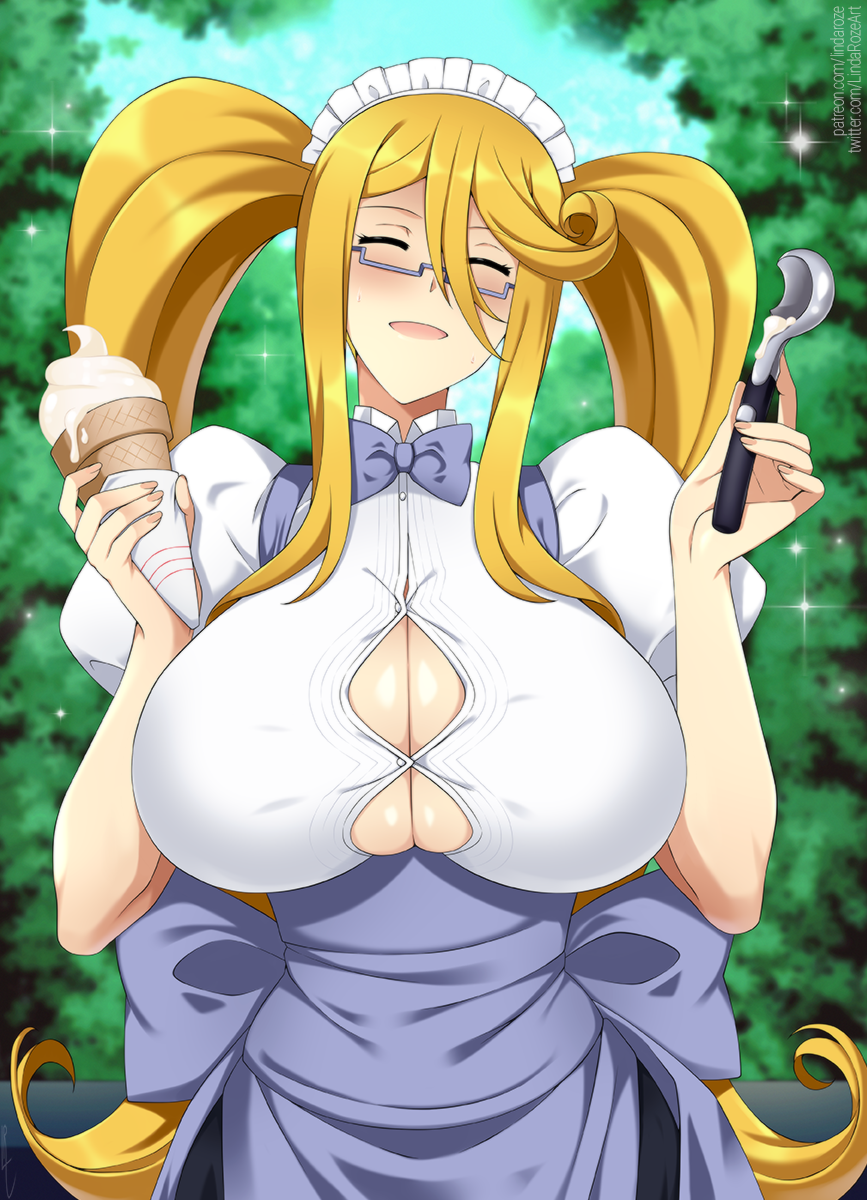 1girl, :d, alternate_costume, alternate_hairstyle, bangs, blonde_hair, blue_bow, blue_bowtie