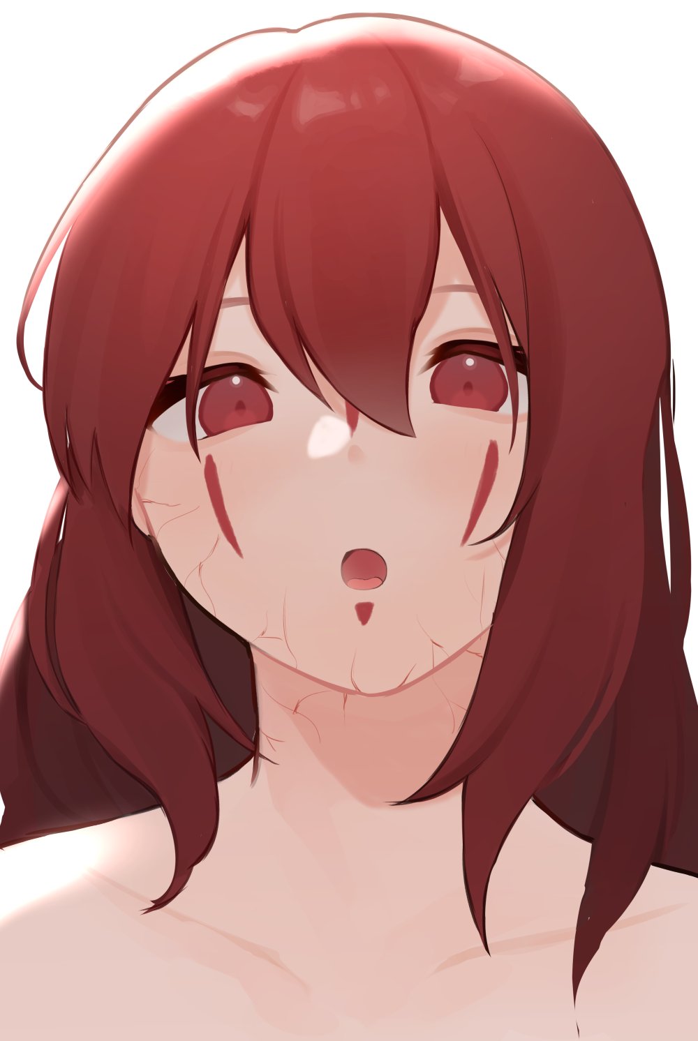 1non-binary, :o, apex_legends, bangs, bloodhound_(apex_legends), collarbone, eyebrows_behind_hair, facial_tattoo