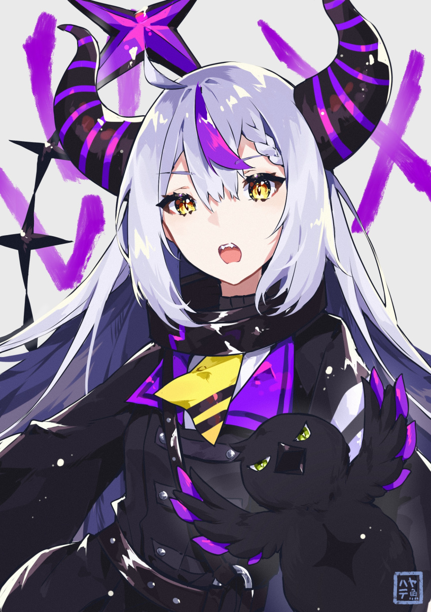 1girl, absurdres, ahoge, animal, bangs, bird, black_dress, braid