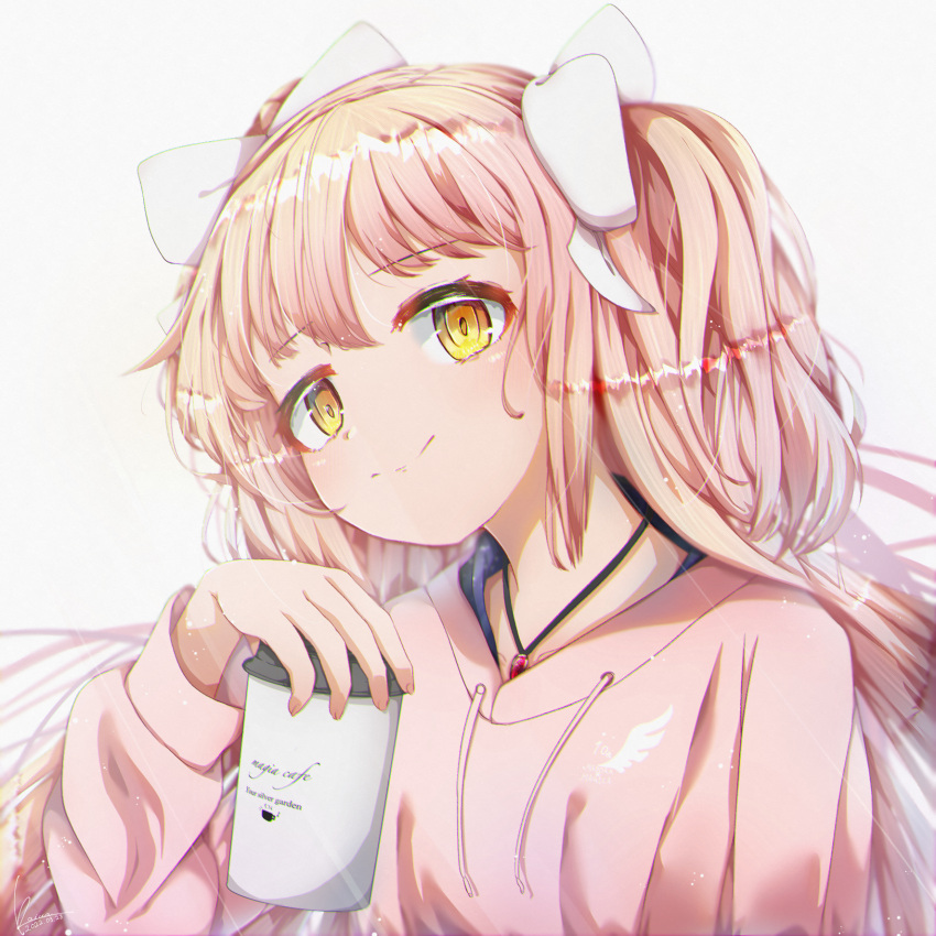 1girl, alternate_costume, artist_request, bangs, blonde_hair, blush, breasts, close-up