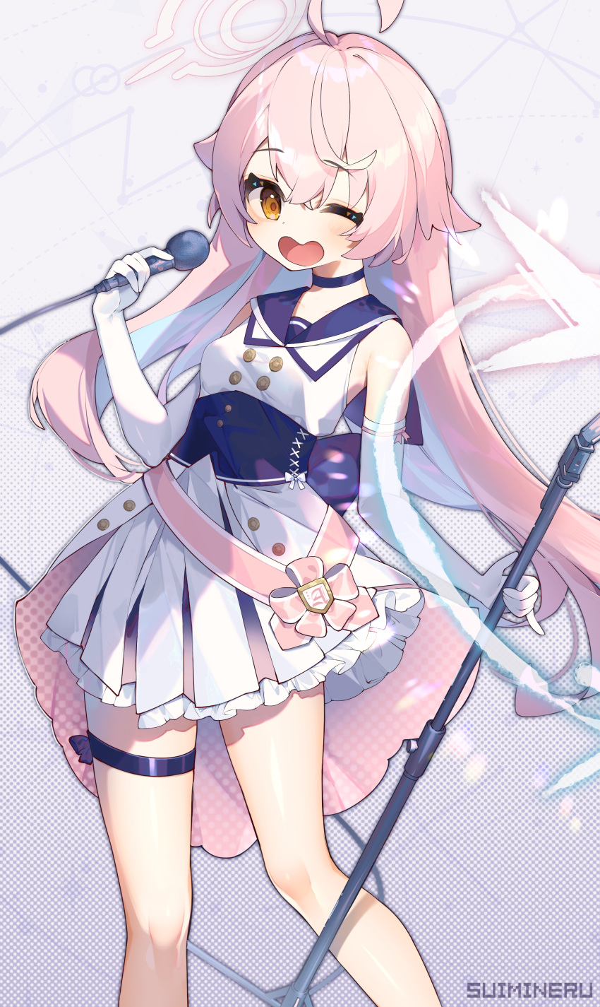 1girl, absurdres, ahoge, bangs, blue_archive, bow, choker, eru_daydream