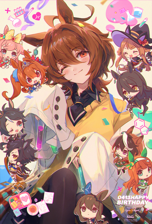 6+girls, admire_vega_(umamusume), agnes_digital_(umamusume), agnes_tachyon_(umamusume), ahoge, air_shakur_(umamusume), animal_ears, bangs