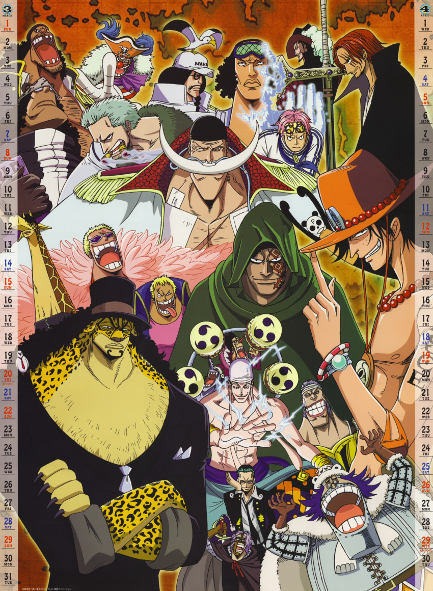 ao_kiji, bartholomew_kuma, bellamy, coby_(one_piece), don_krieg, donquixote_doflamingo, dracule_mihawk, eneru